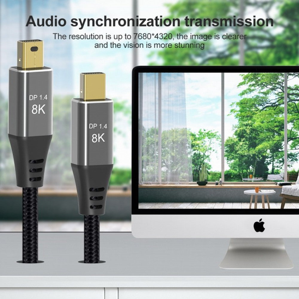 Chenyang Mini DisplayPort 1.4 8K 60hz Cable Ultra-HD UHD 4K 144hz Mini DP to MiniDP Cable 7680*4320 for Video PC Laptop TV DP-014