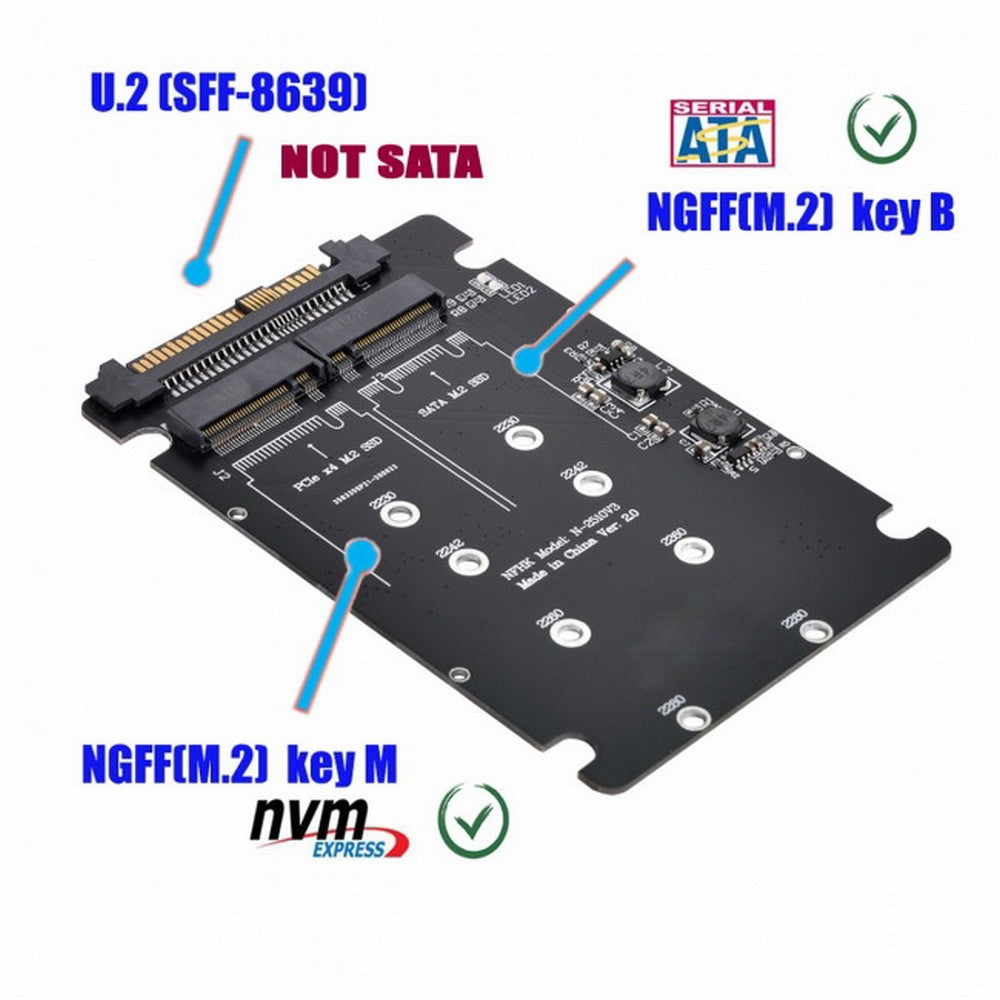 Chenyang SFF-8639 NVME U.2 to Combo NGFF M.2 M-key SATA PCIe SSD Adapter for Mainboard Replace SSD 750 p3600 p3700 SA-026