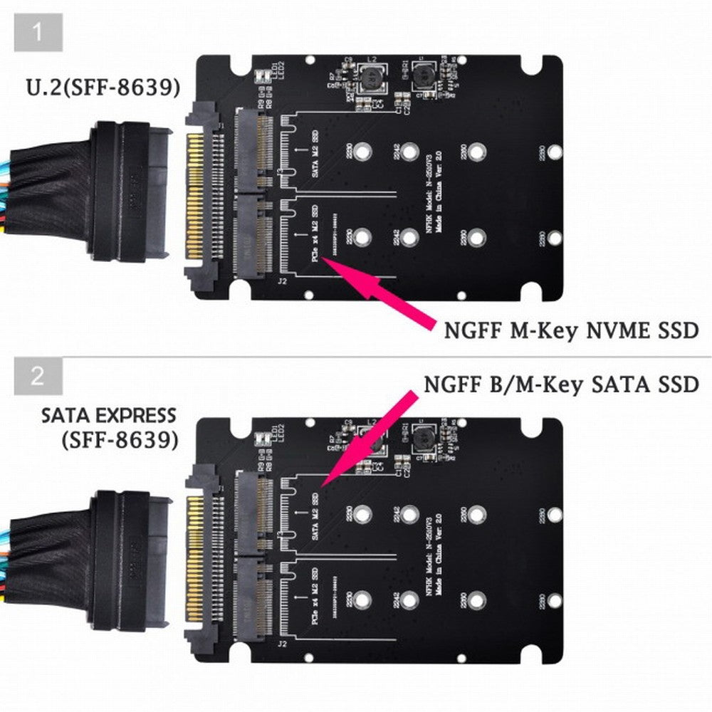 Chenyang SFF-8639 NVME U.2 to Combo NGFF M.2 M-key SATA PCIe SSD Adapter for Mainboard Replace SSD 750 p3600 p3700 SA-026