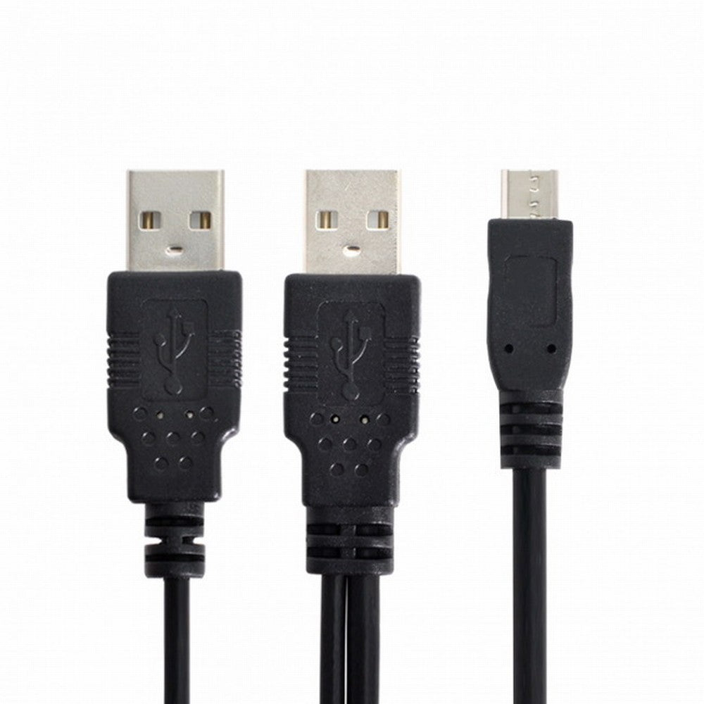 Chenyang USB 2.0 Two Male to Micro USB 5Pin Male Y Cable 80cm for external Hard Disk Drive U2-072