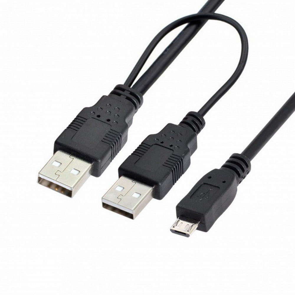 Chenyang USB 2.0 Two Male to Micro USB 5Pin Male Y Cable 80cm for external Hard Disk Drive U2-072