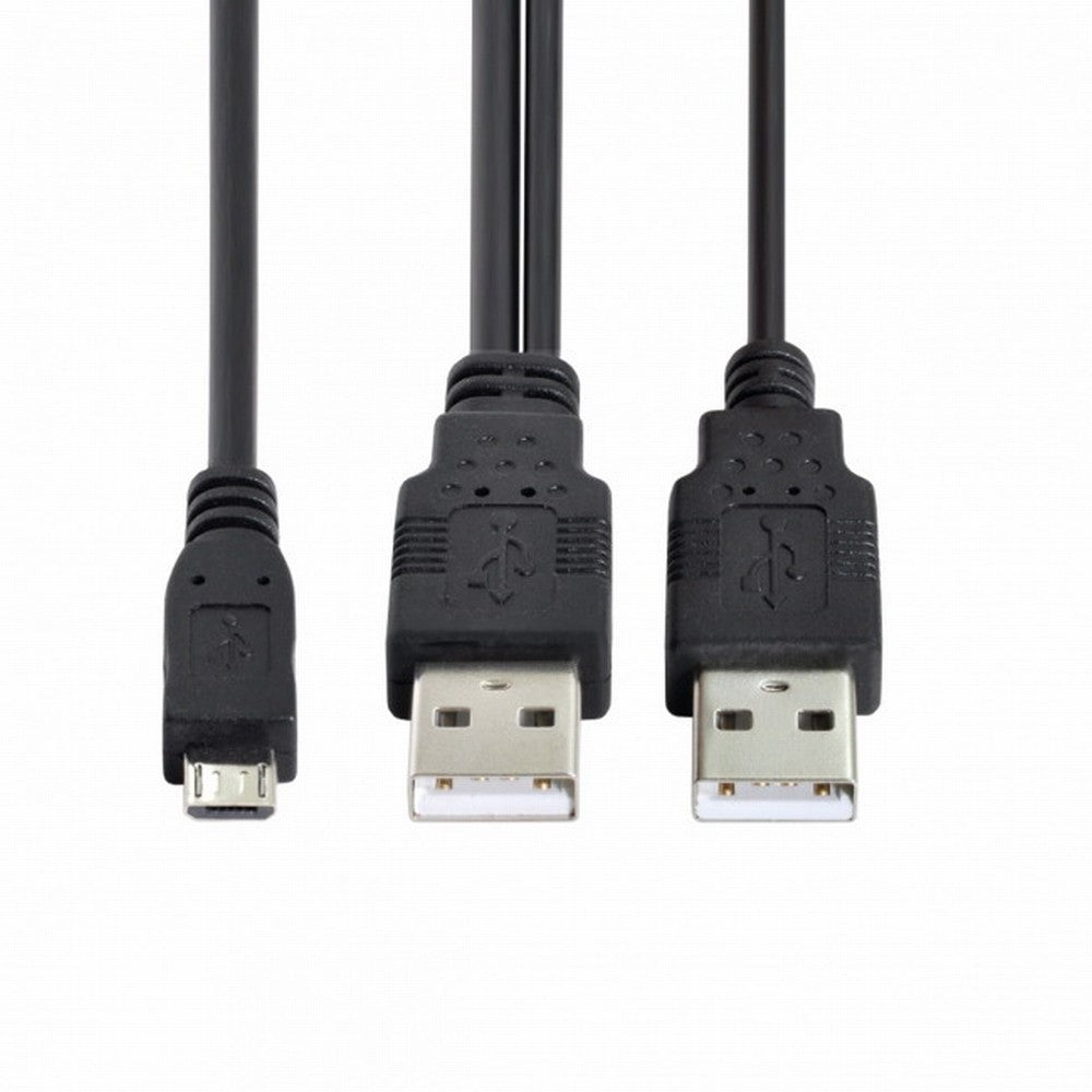 Chenyang USB 2.0 Two Male to Micro USB 5Pin Male Y Cable 80cm for external Hard Disk Drive U2-072