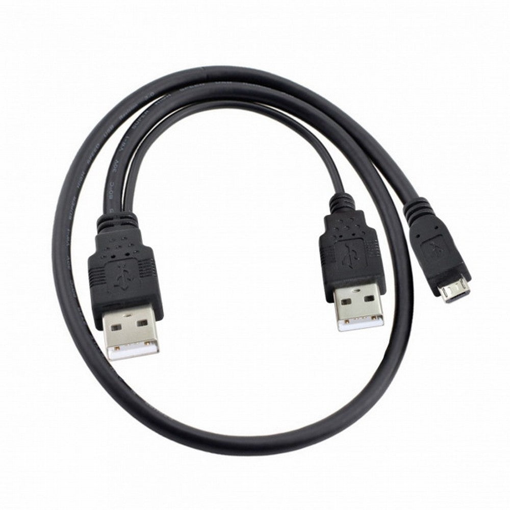 Chenyang USB 2.0 Two Male to Micro USB 5Pin Male Y Cable 80cm for external Hard Disk Drive U2-072