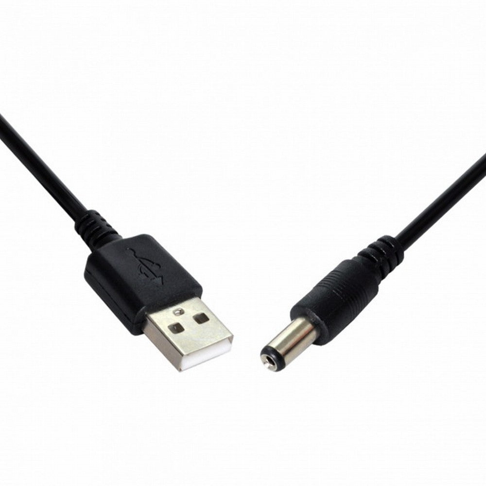 Chenyang USB 2.0 A Type Male TO 5.5x2.1mm DC Power Plug Barrel Connector 5v Cable 100cm U2-184-BK