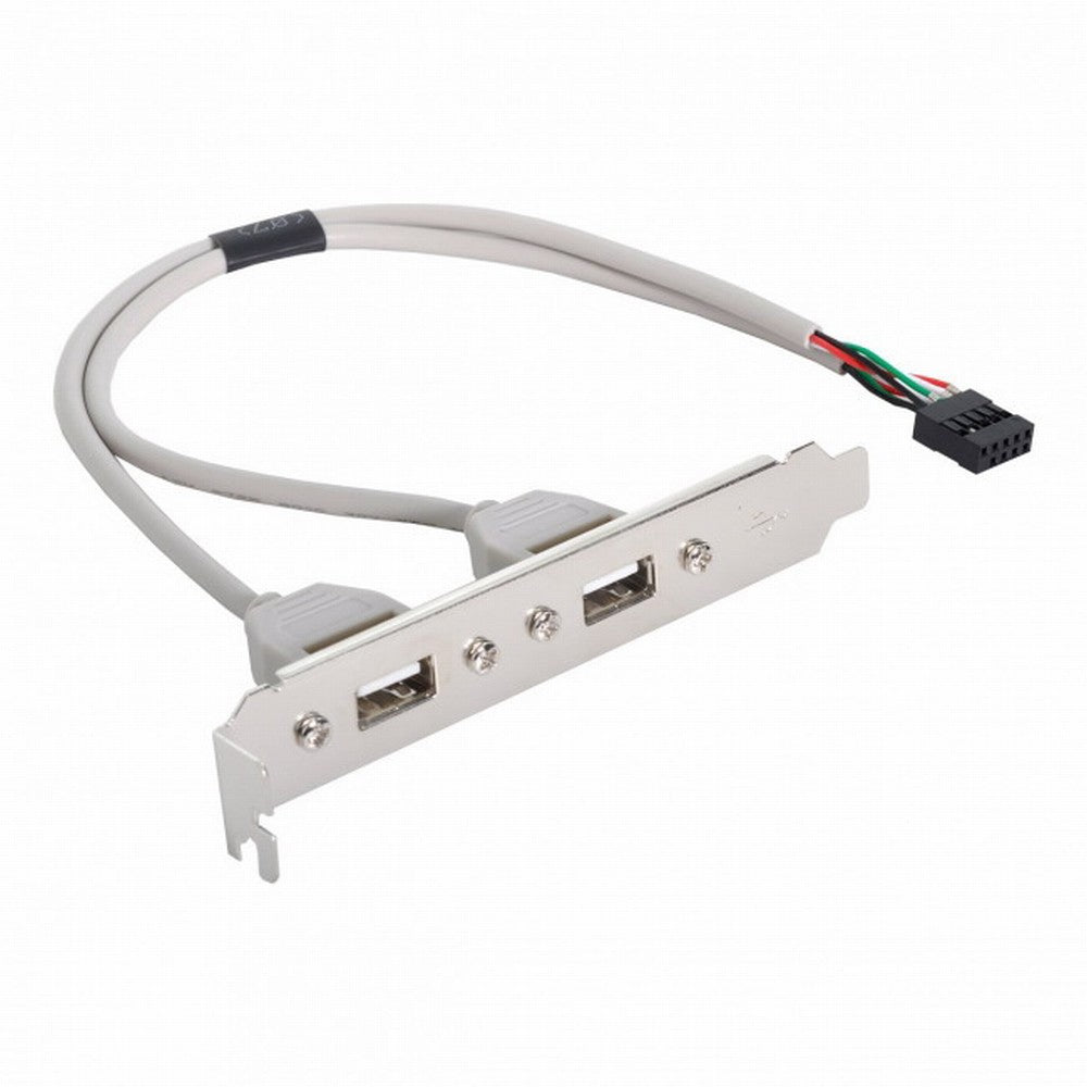 Chenyang Dual Port USB 2.0 to Motherboard 9Pin 10Pin Header Extension Adapter Cable with Bracket U2-142