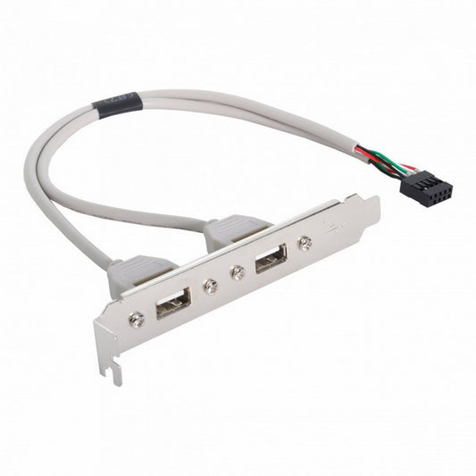 Chenyang Dual Port USB 2.0 to Motherboard 9Pin 10Pin Header Extension Adapter Cable with Bracket U2-142