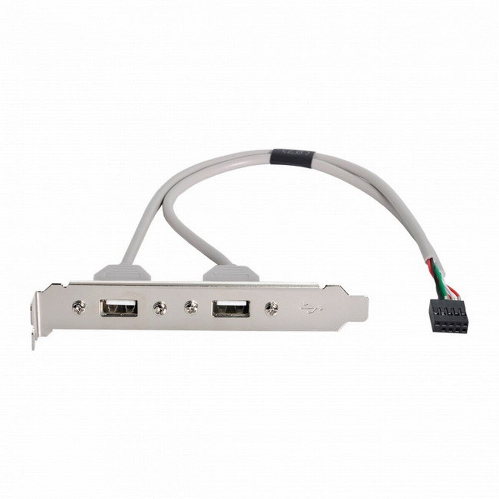 Chenyang Dual Port USB 2.0 to Motherboard 9Pin 10Pin Header Extension Adapter Cable with Bracket U2-142