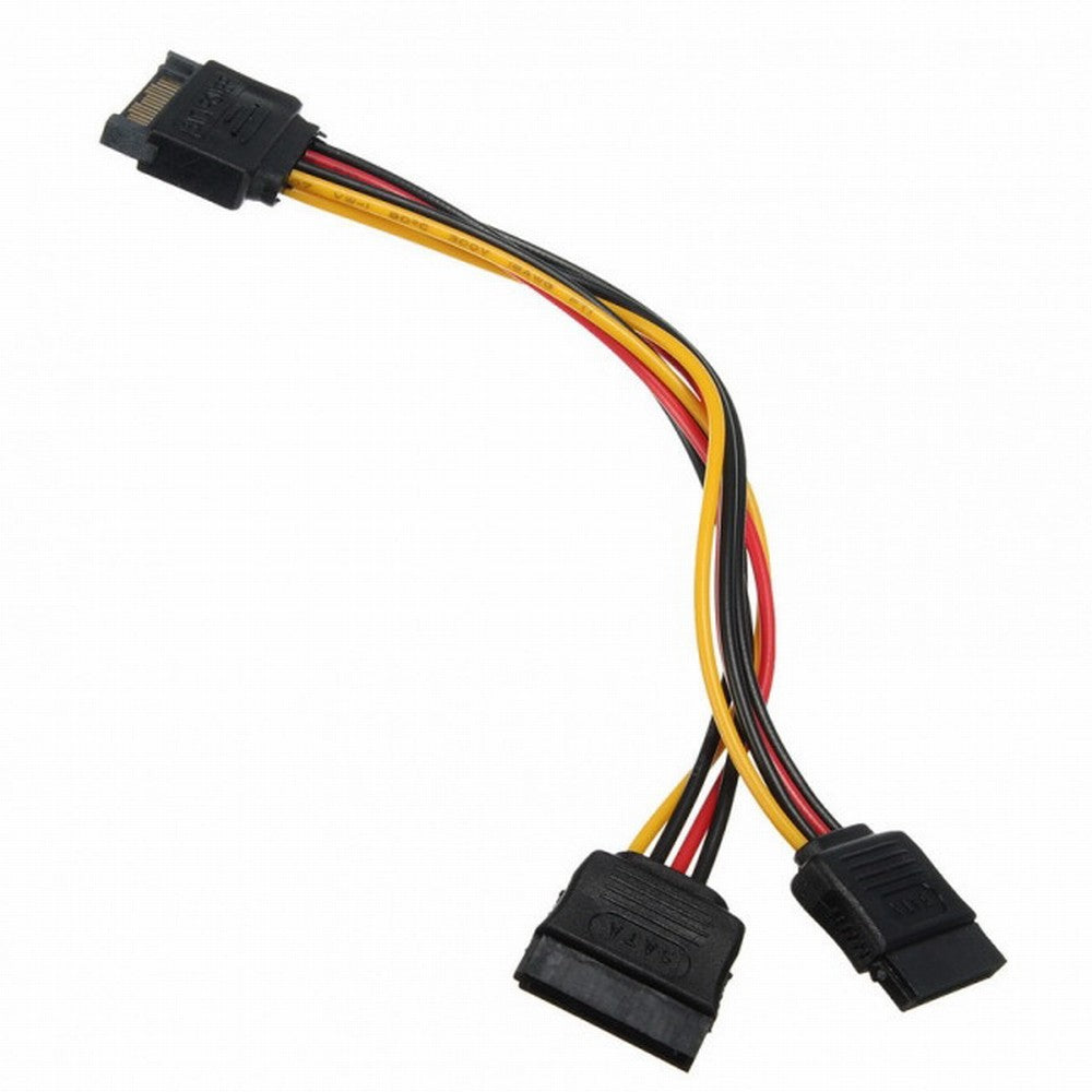 Chenyang SATA II Hard Disk Power Male to 2 Female Splitter Y 1 to 2 Extension Cable SA-052