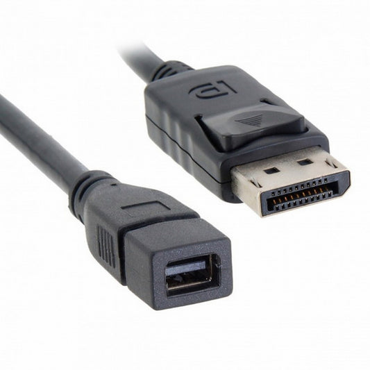 Chenyang DP DisplayPort Male to Mini DP DisplayPort Female Cable 20cm for Displays HDTV Monitor DP-048-BK