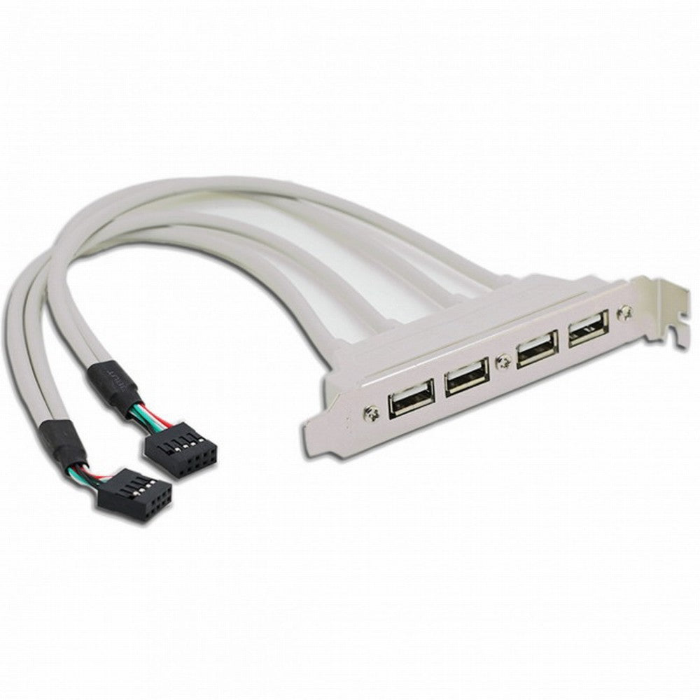 Chenyang PCI-E 4 Ports USB 2.0 Female Screw to Motherboard 9pin Header Cable with Bracket U2-144