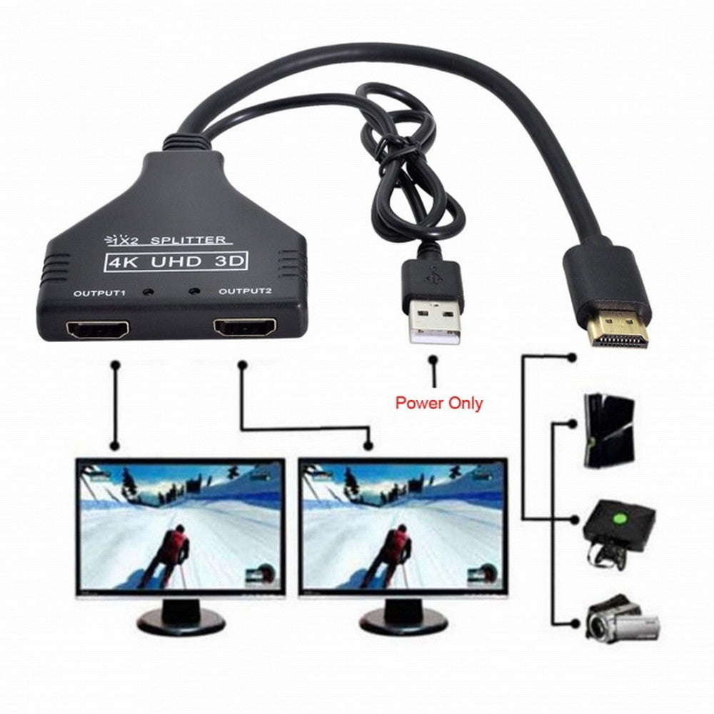 Chenyang HDMI 1.3 to Dual Female Splitter Switch Extension Adapter Cable with Power for HDTV Laptop 1080P HD-067