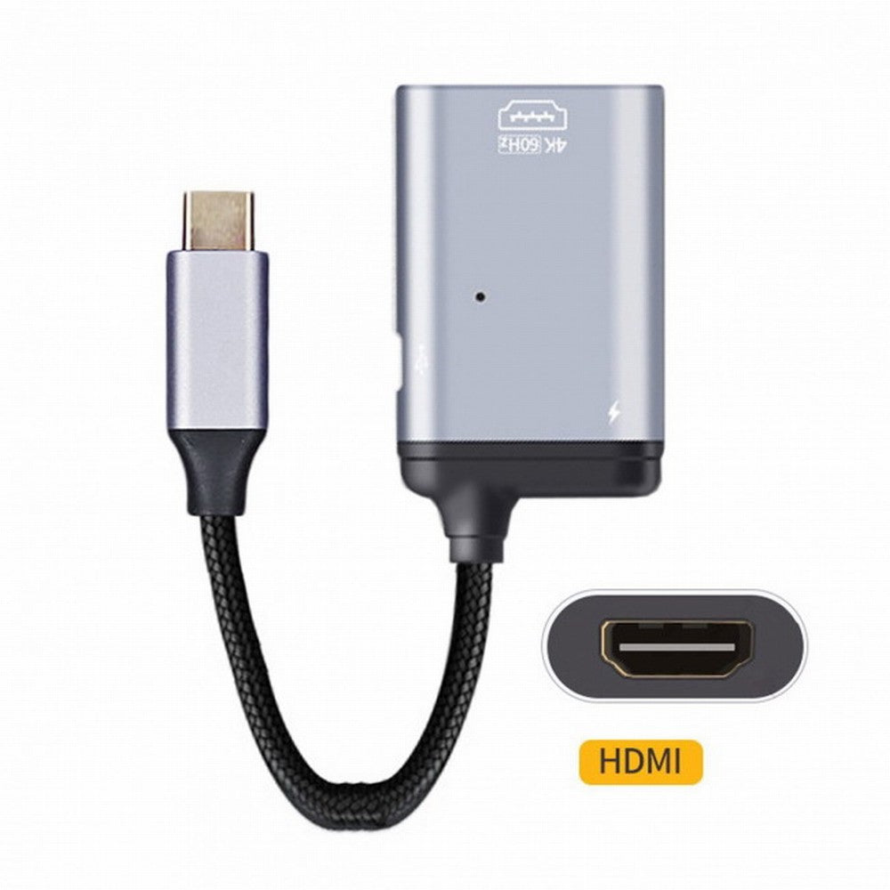 Chenyang USB-C Type C to HDMI Converter HDTV Adapter 4K 60hz 1080p with Female PD Power Port UC-162-HDF