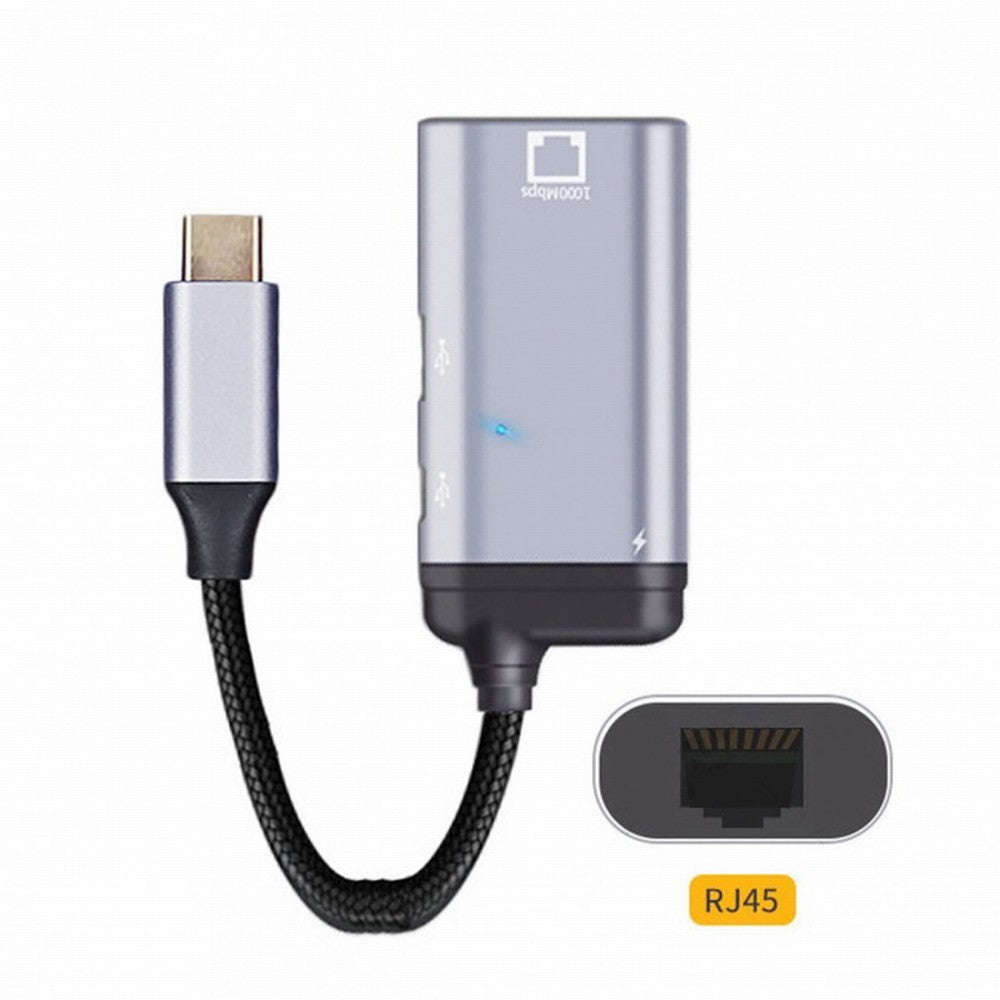 Chenyang USB-C Type-C USB3.1 to 1000Mbps Gigabit Ethernet Network LAN Adapter with Female PD Power Port UC-162-LAN