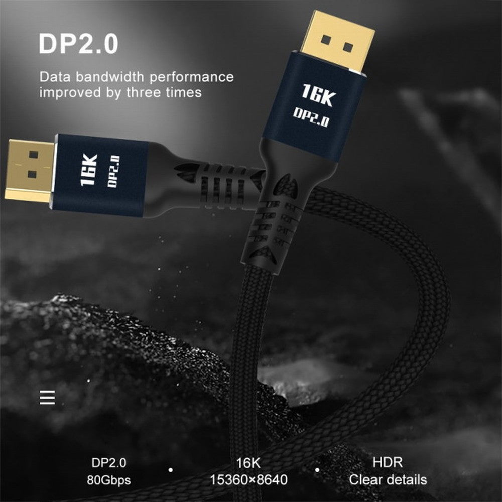 Chenyang DisplayPort 2.0 DP to DP Cable 16K 60hz Cable 2m Ultra-HD UHD DP 1.4 8K 120hz for PC Laptop TV DP-003-2.0M