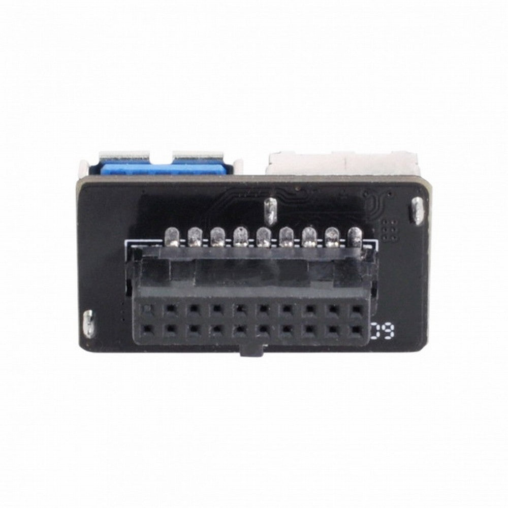 Chenyang Dual USB 3.0 A Type Female to Motherboard 20/19 Pin Box Header Slot Adapter PCBA Flat Type U3-056