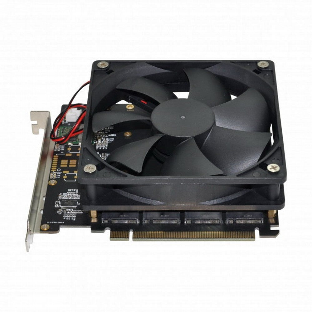 Chenyang 4X NVME M.2 AHCI to PCI-E Express 3.0 Gen3 X16 Raid Card with Fan VROC Raid0 Hyper Adapter SA-030