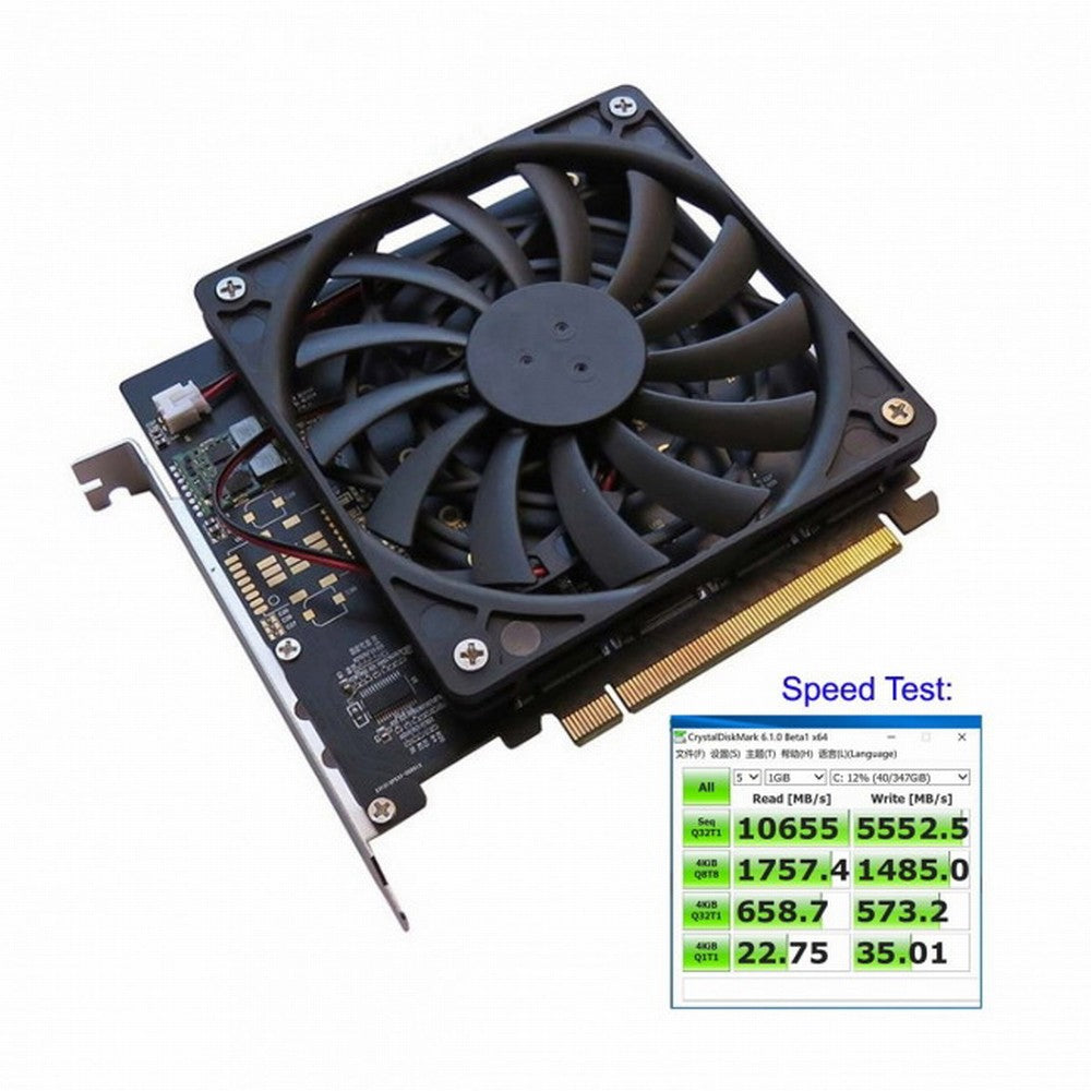 Chenyang 4X NVME M.2 AHCI to PCI-E Express 3.0 Gen3 X16 Raid Card with Fan VROC Raid0 Hyper Adapter SA-030