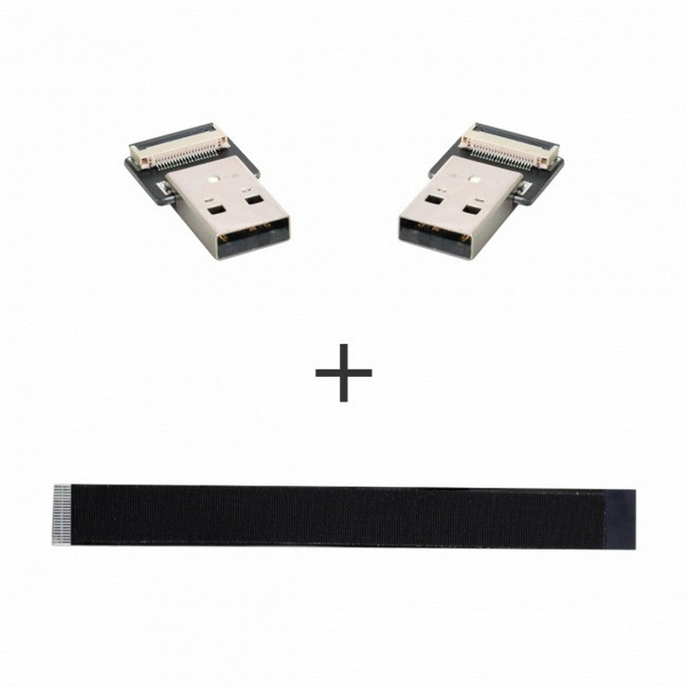 Chenyang USB 2.0 Type-A Male to Type-A Male Data Flat Slim FPC Cable for FPV Disk Scanner Printer CC-U2-031-BK