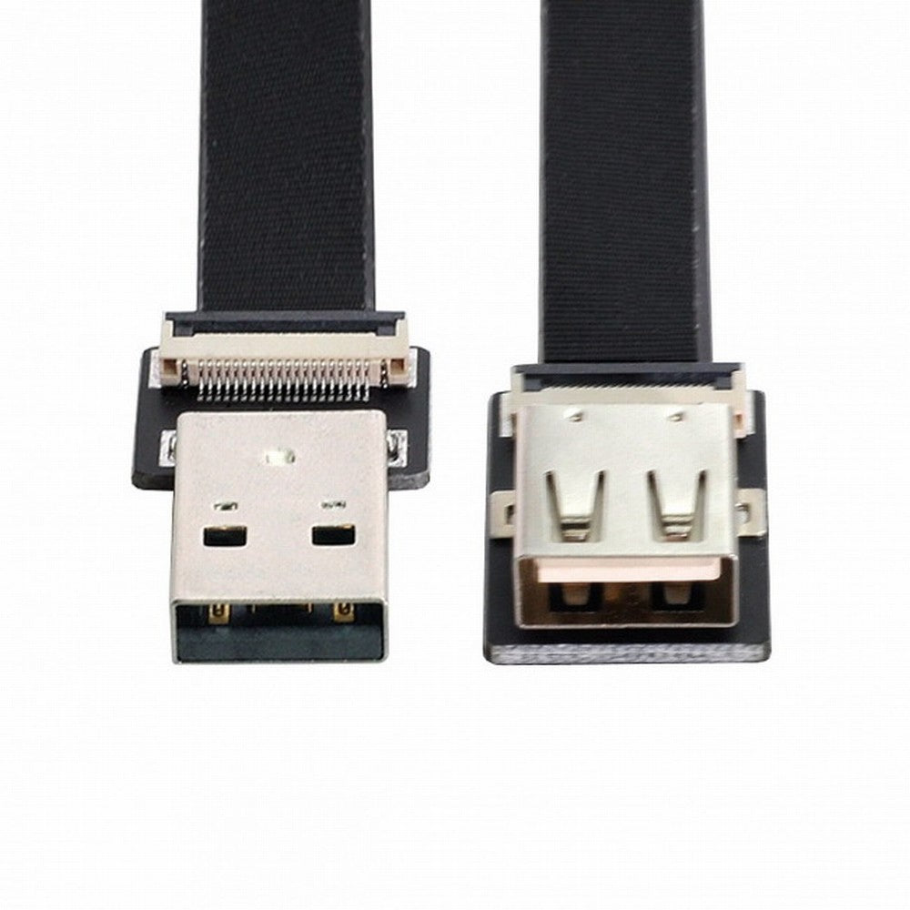 Chenyang USB 2.0 Type-A Male to Female Extension Data Flat Slim FPC Cable for FPV Disk Scanner Printer CC-U2-044-BK