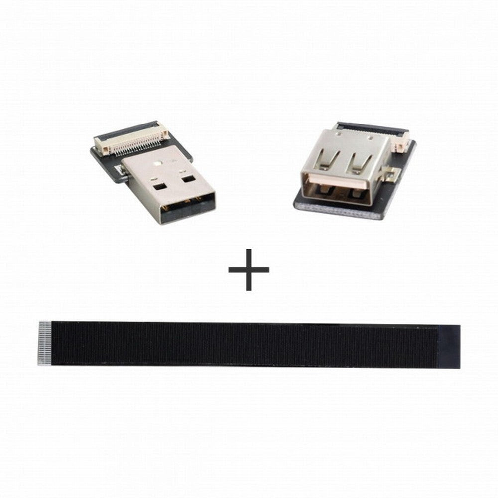 Chenyang USB 2.0 Type-A Male to Female Extension Data Flat Slim FPC Cable for FPV Disk Scanner Printer CC-U2-044-BK