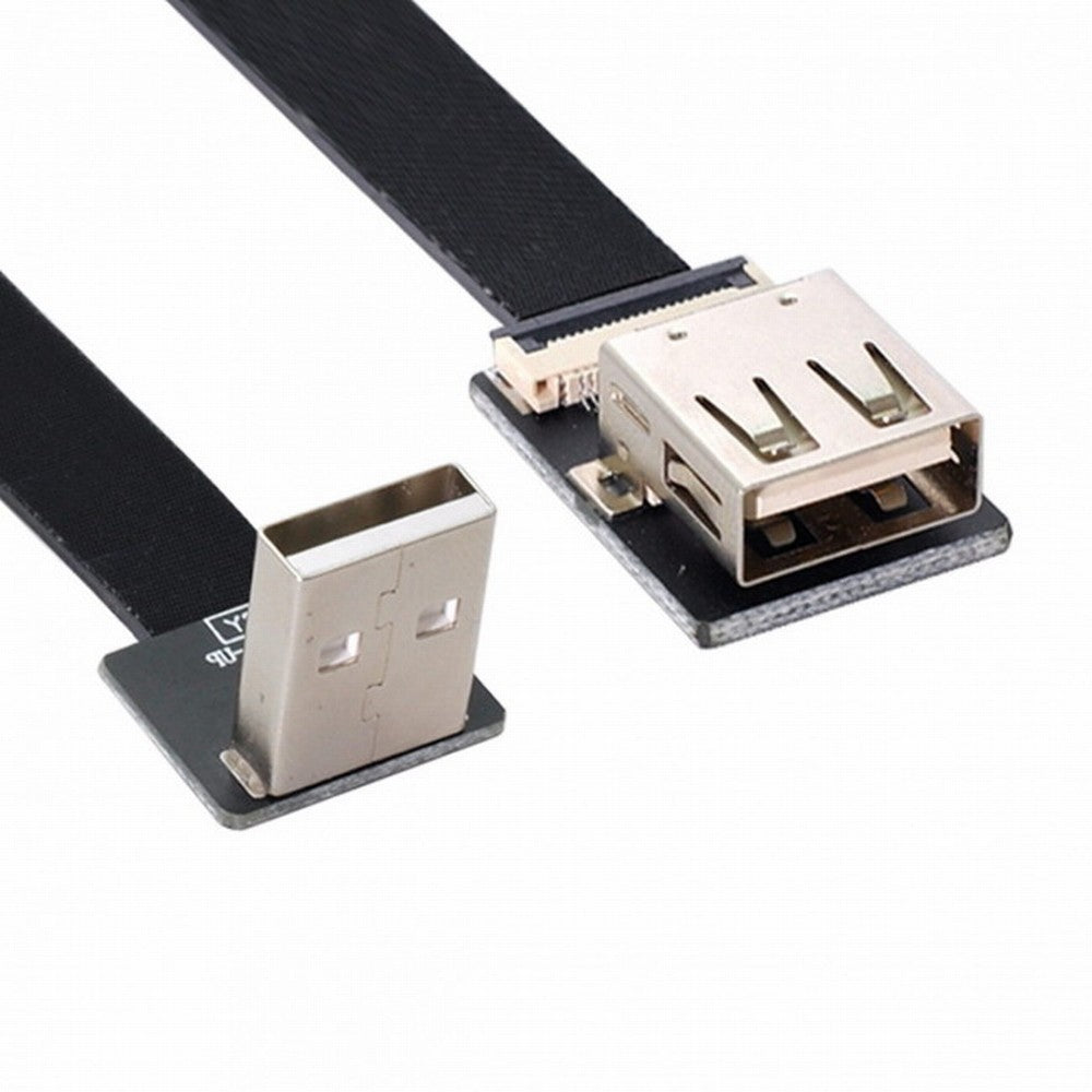 Chenyang Up Angled USB 2.0 Type-A Male to Female Extension Data Flat Slim FPC Cable for FPV Disk Scanner Printer CC-U2-044-UP