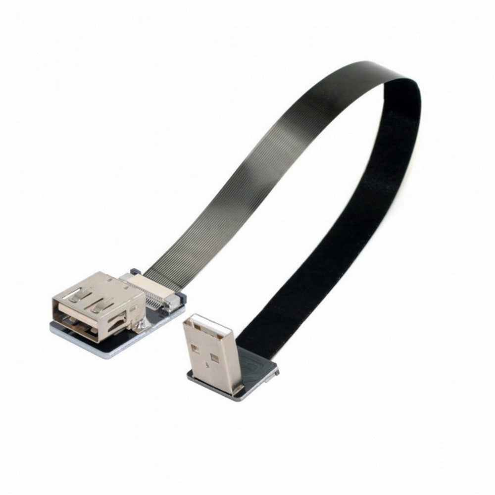 Chenyang Down Angled USB 2.0 Type-A Male to Female Extension Data Flat Slim FPC Cable for FPV Disk Scanner Printer CC-U2-044-DN