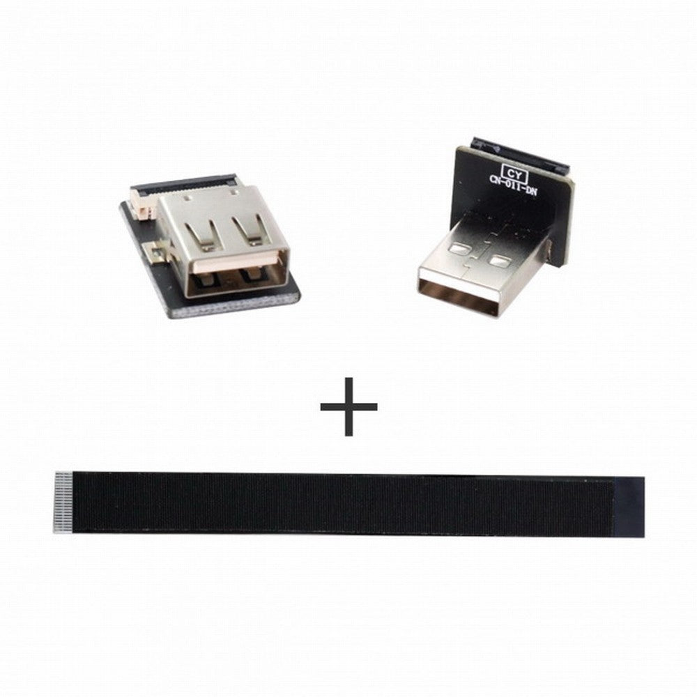 Chenyang Down Angled USB 2.0 Type-A Male to Female Extension Data Flat Slim FPC Cable for FPV Disk Scanner Printer CC-U2-044-DN