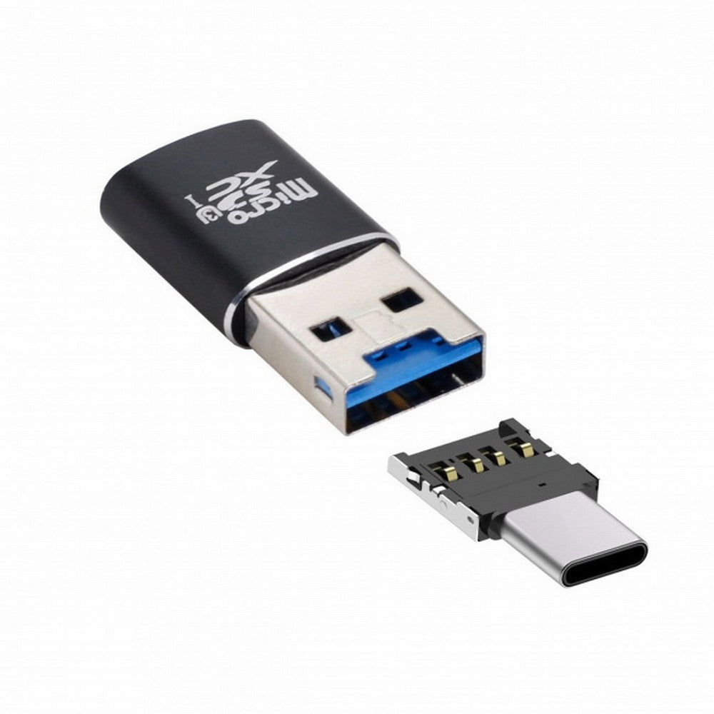 Chenyang USB 3.0 to Micro SD SDXC TF Card Reader with Micro Type-C USB-C OTG Adapter for Tablet / Cell Phone U3-051+UC-053