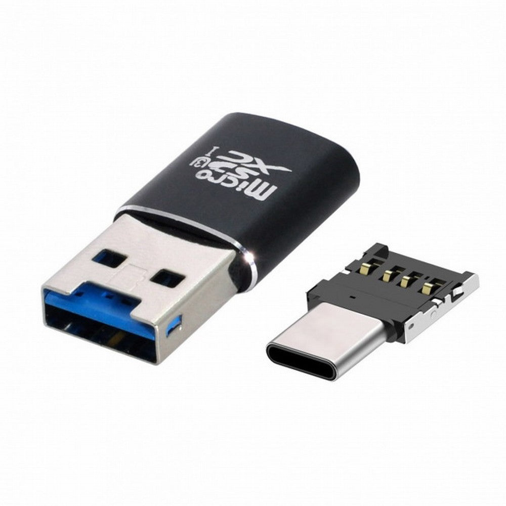 Chenyang USB 3.0 to Micro SD SDXC TF Card Reader with Micro Type-C USB-C OTG Adapter for Tablet / Cell Phone U3-051+UC-053