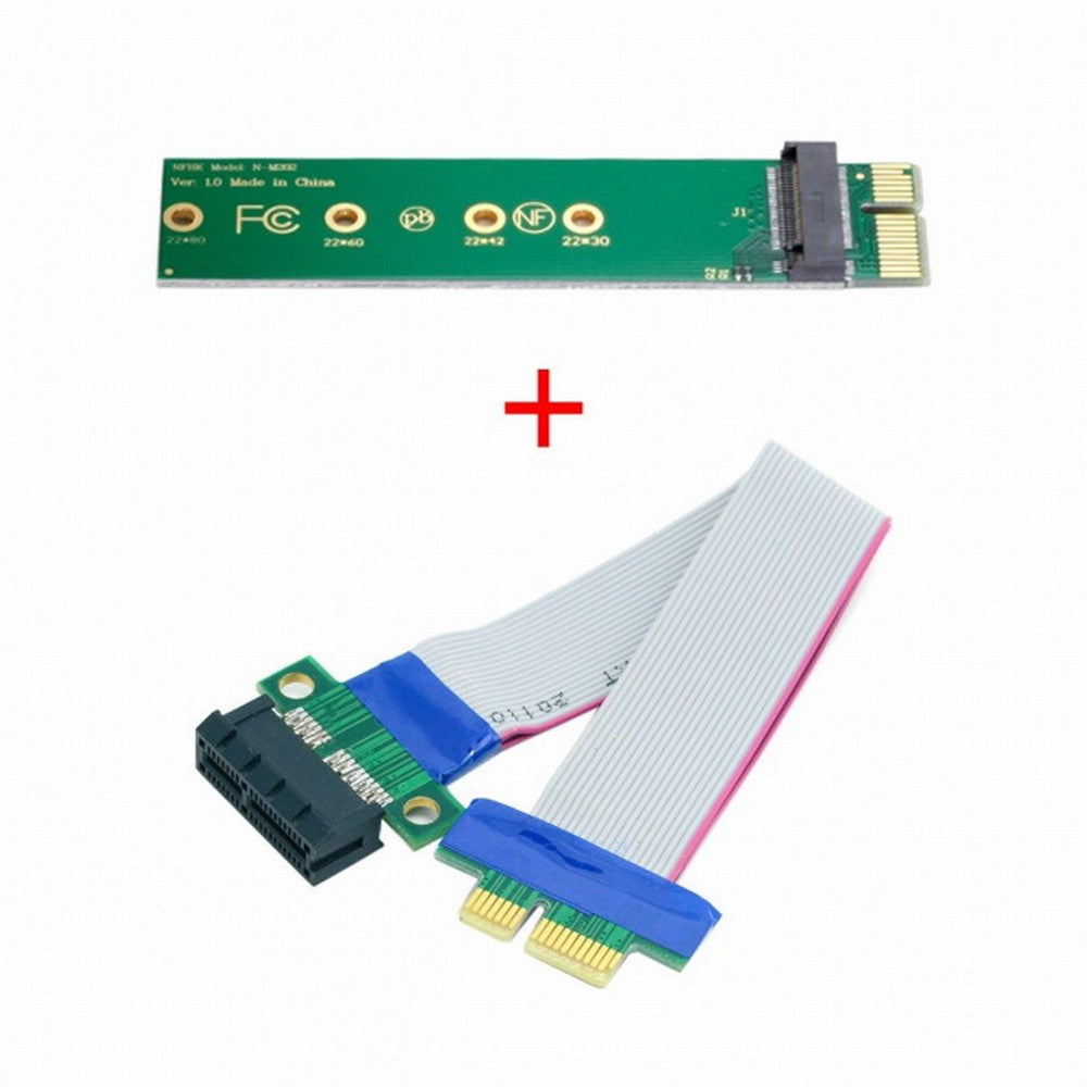 Chenyang NGFF M-key NVME AHCI SSD to PCI-E 3.0 1x x1 Vertical Adapter with Cable Male to Female Extension EP-051+SA-002