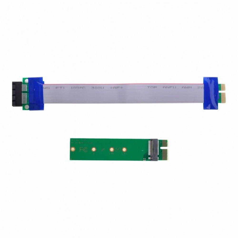 Chenyang NGFF M-key NVME AHCI SSD to PCI-E 3.0 1x x1 Vertical Adapter with Cable Male to Female Extension EP-051+SA-002