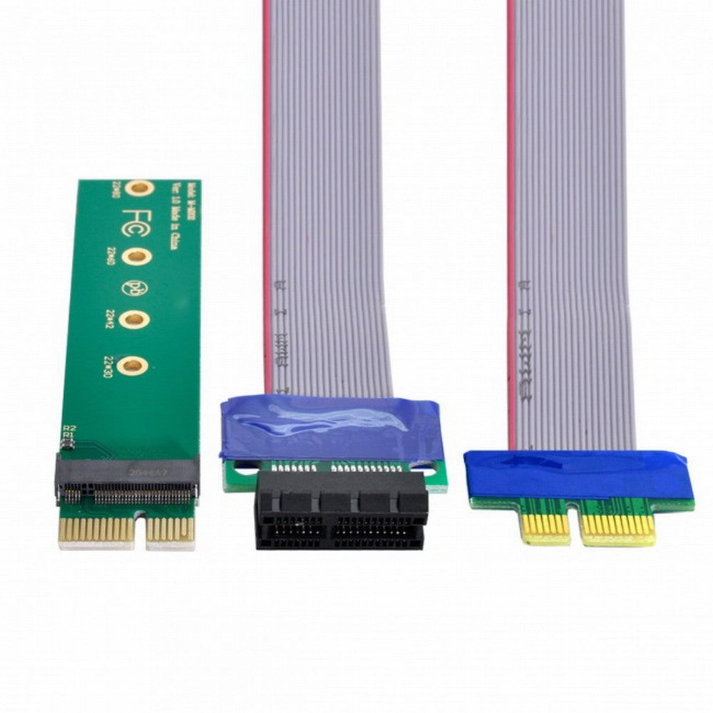 Chenyang NGFF M-key NVME AHCI SSD to PCI-E 3.0 1x x1 Vertical Adapter with Cable Male to Female Extension EP-051+SA-002