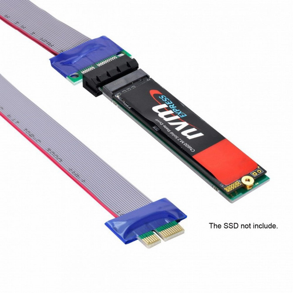 Chenyang NGFF M-key NVME AHCI SSD to PCI-E 3.0 1x x1 Vertical Adapter with Cable Male to Female Extension EP-051+SA-002