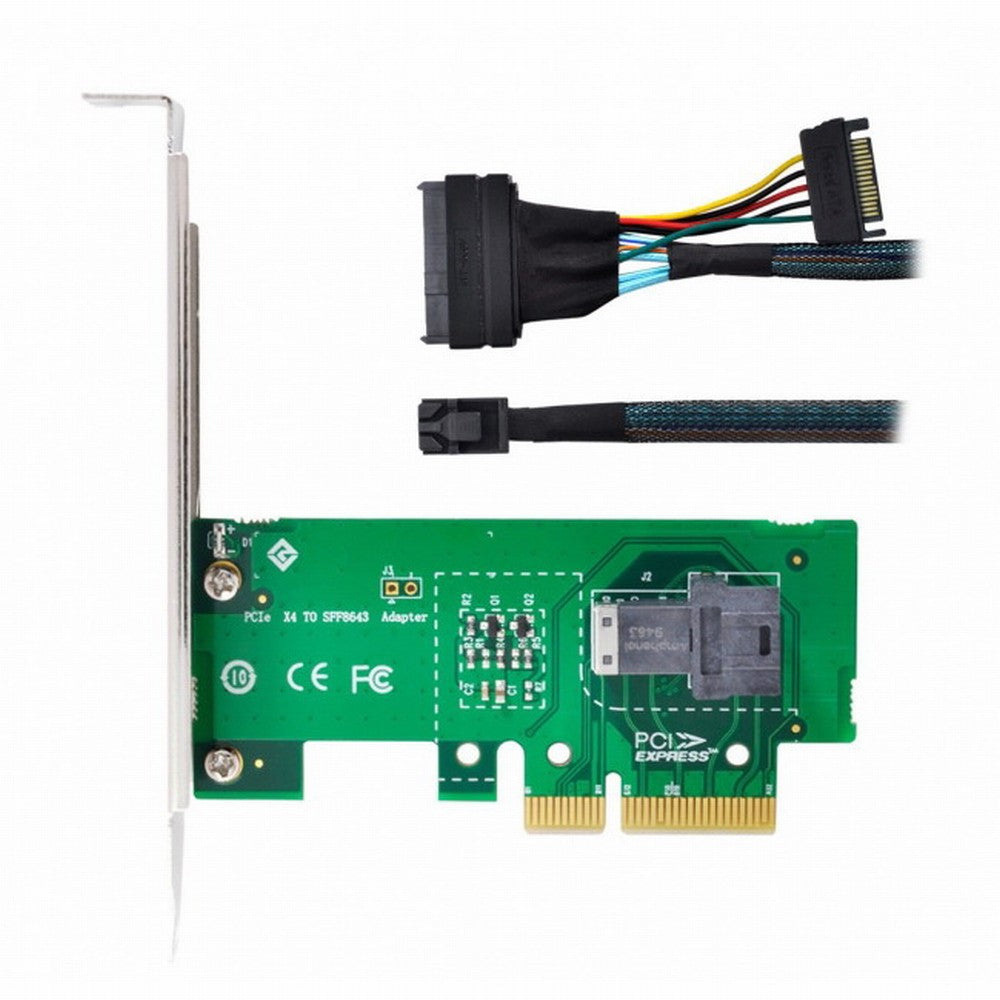 Chenyang PCI-E 3.0 4.0 to SFF-8643 Card Adapter and U.2 U2 SFF-8639 NVME PCIe SSD Cable for Mainboard SSD SF-024+093