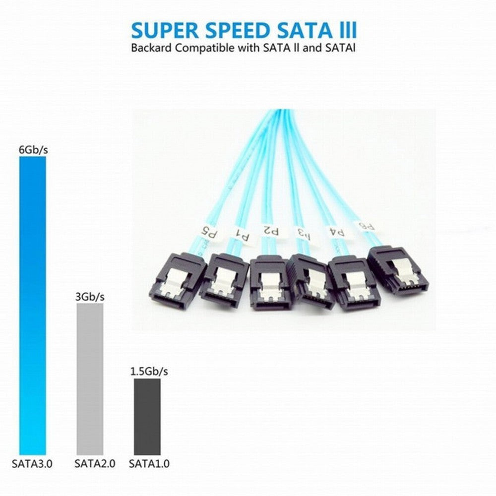 Chenyang Internal 6 SATA 7pin to 6 SATA 7pin Target SSD Hard Disk 6Gbps Data Server Raid Cable SF-018