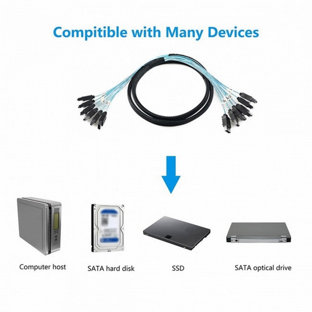 Chenyang Internal 6 SATA 7pin to 6 SATA 7pin Target SSD Hard Disk 6Gbps Data Server Raid Cable SF-018