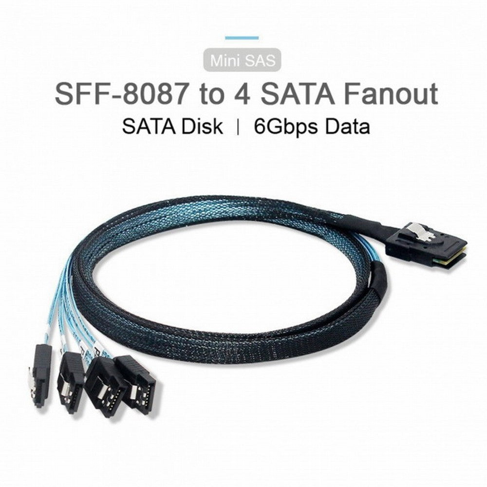 Chenyang Internal Mini SAS SFF-8087Host to 4 SATA 7pin Target Hard Disk 6Gbps Data Server Raid Cable CC-SF-004