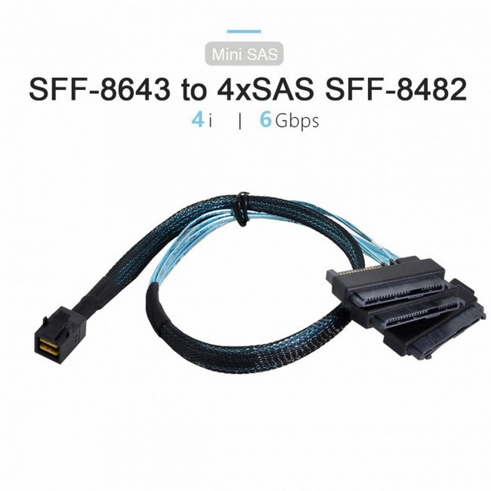 Chenyang Internal Mini SAS SFF-8643 Host to 4 SAS 29Pin SFF-8482 Target Disk 6Gbps Data Server Raid Cable SF-012