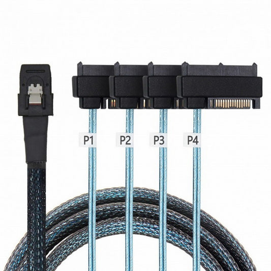 Chenyang Internal 36 Pin Mini SAS SFF-8087 Host to 4 SFF-8482 Target SAS Hard Disk and SATA Power Cable 50cm SF-091-0.5M