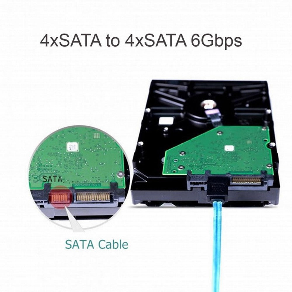 Chenyang Internal SAS 4 SATA Host to 4 SATA 7pin Target Hard Disk 6Gbps Data Server Raid Cable 50cm SF-009