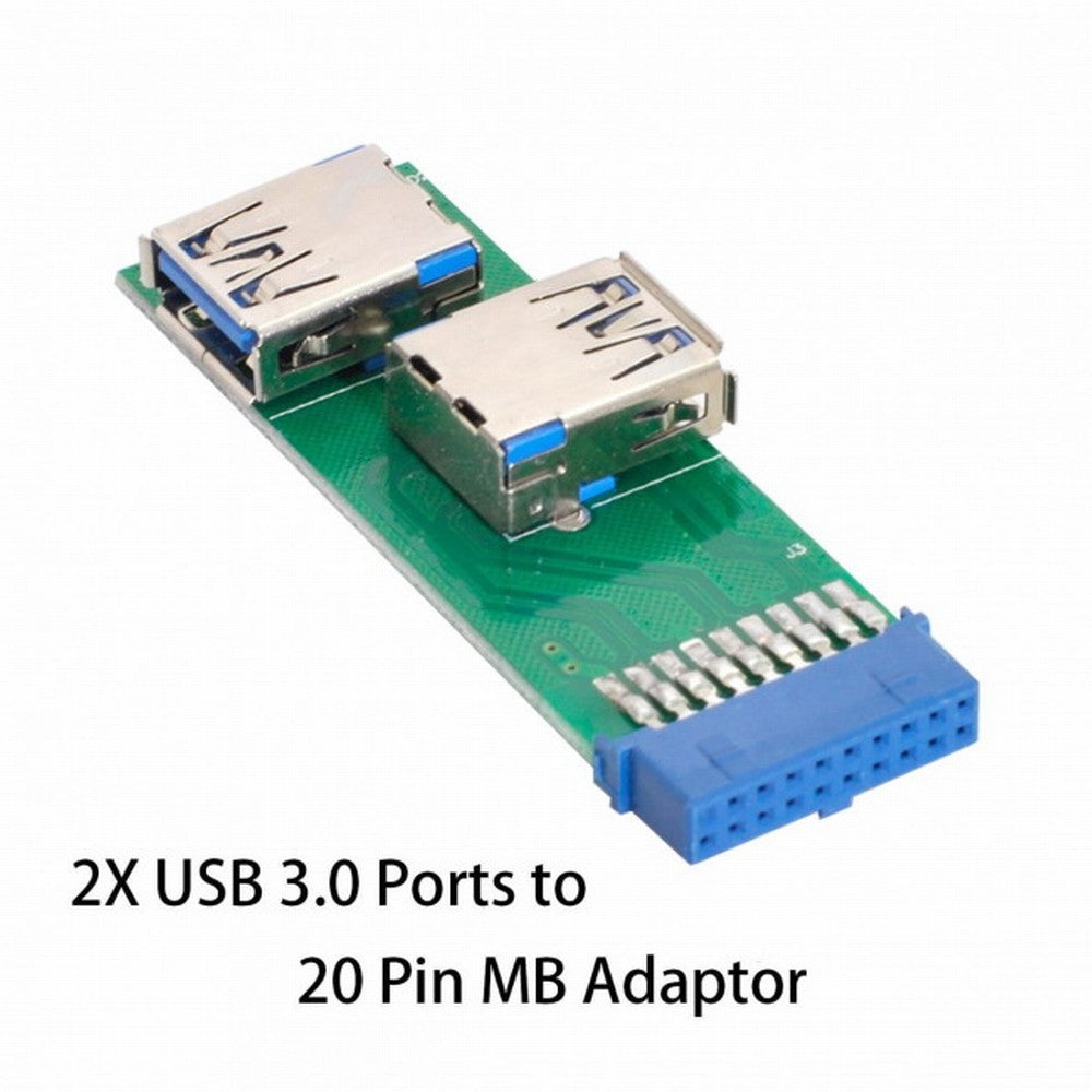 Chenyang Dual Side USB 3.0 A Type Female to Motherboard 20Pin 19 Pin Box Header Slot Adapter PCBA with LED U3-071