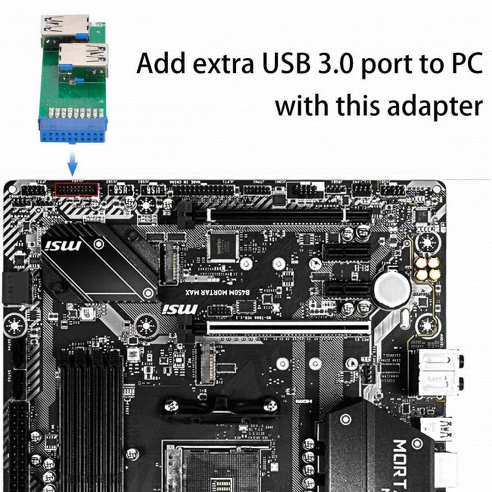 Chenyang Dual Side USB 3.0 A Type Female to Motherboard 20Pin 19 Pin Box Header Slot Adapter PCBA with LED U3-071