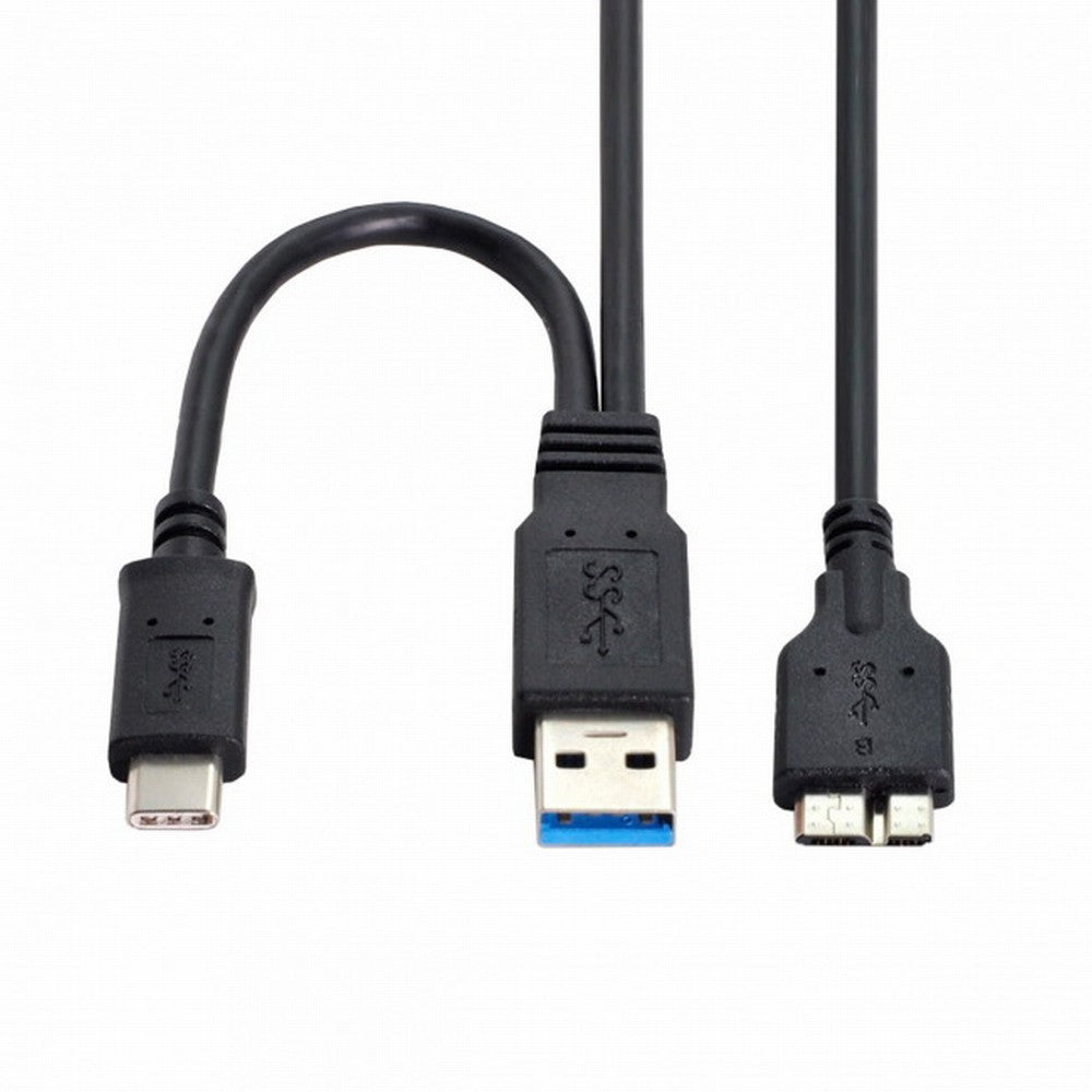 Chenyang Combo USB-C USB 3.1 Type-C USB3.0 Type-A Host to Micro USB 3.0 Target Data Cable for Disk UC-165