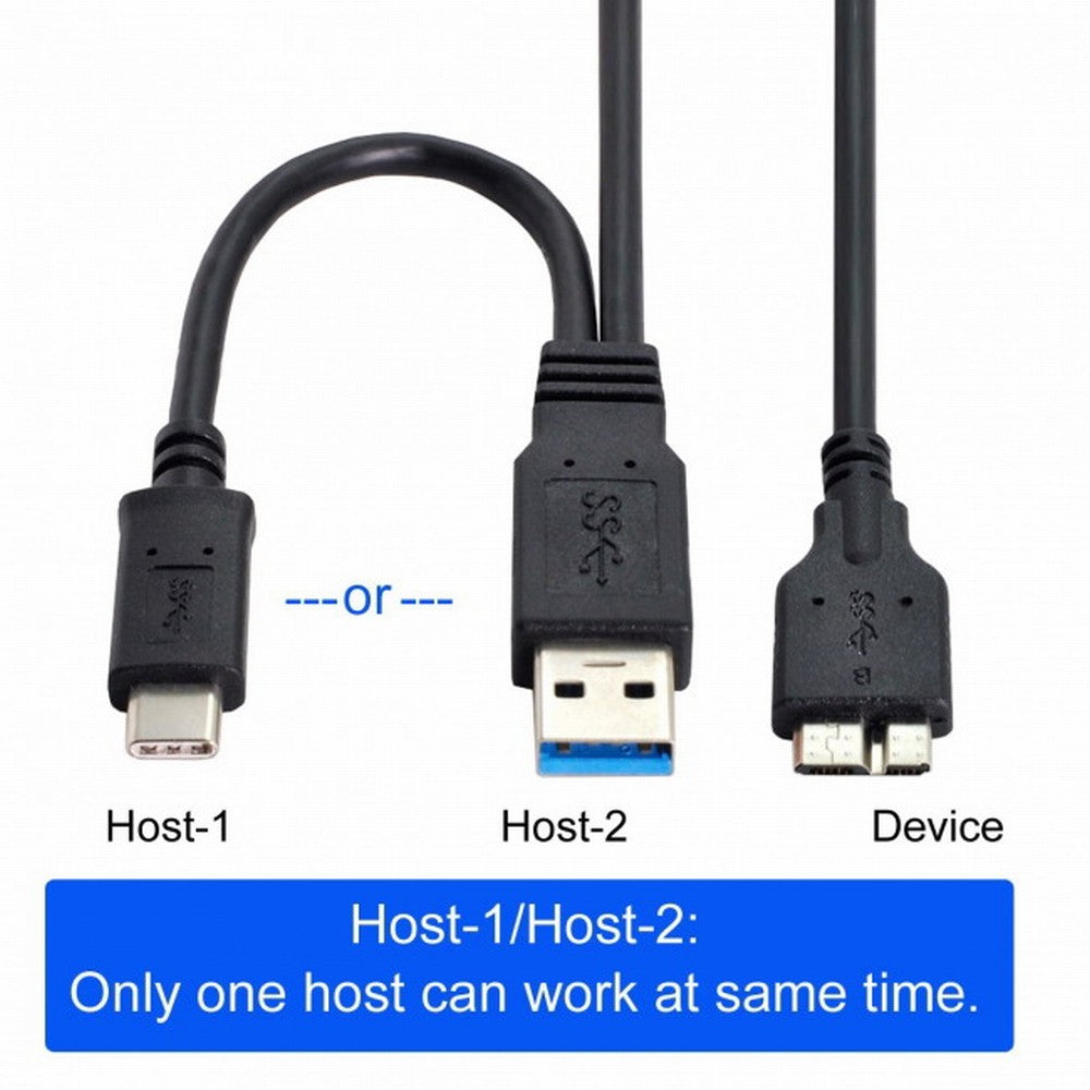 Chenyang Combo USB-C USB 3.1 Type-C USB3.0 Type-A Host to Micro USB 3.0 Target Data Cable for Disk UC-165