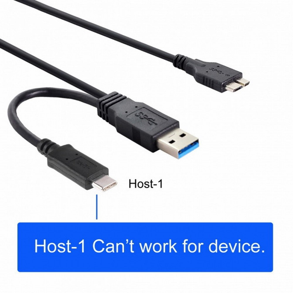 Chenyang Combo USB-C USB 3.1 Type-C USB3.0 Type-A Host to Micro USB 3.0 Target Data Cable for Disk UC-165