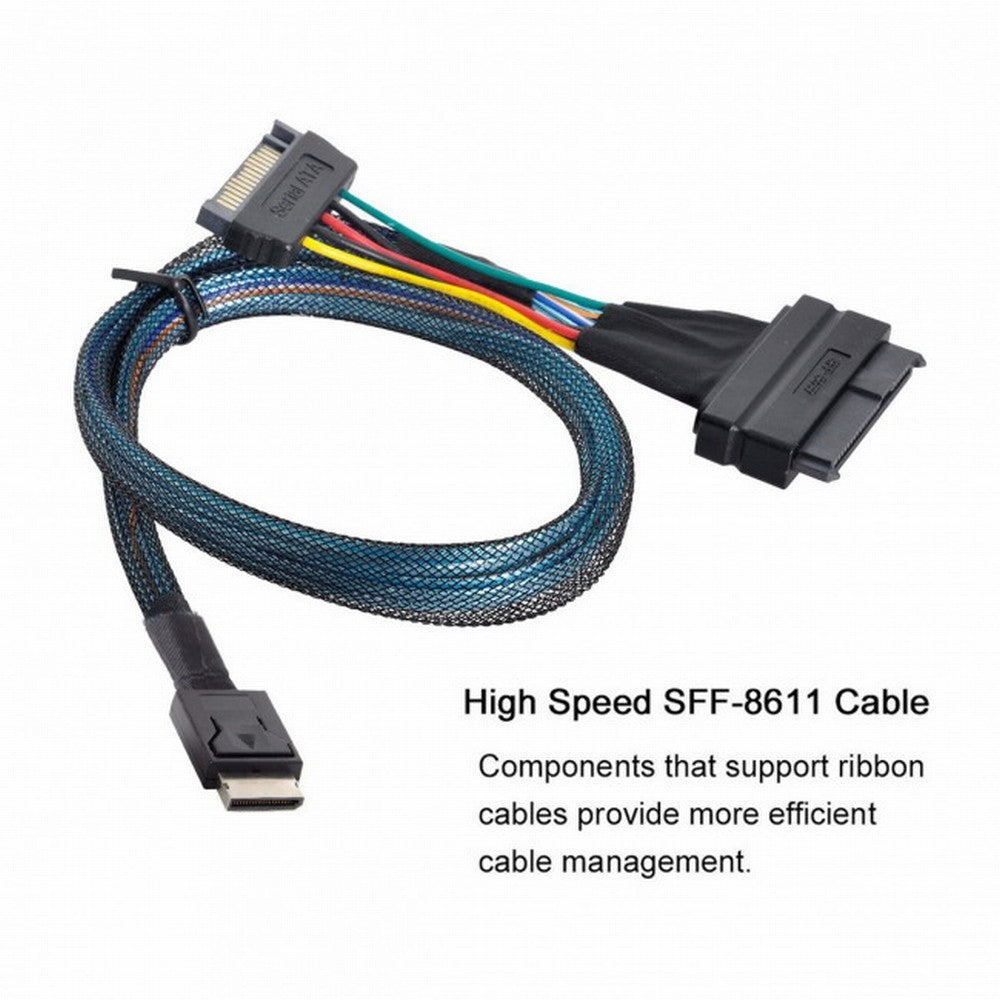 Chenyang Oculink SFF-8611 to U.2 U.3 SFF-8639 NVME PCIe PCI-Express SSD Cable for Mainboard SSD SF-017