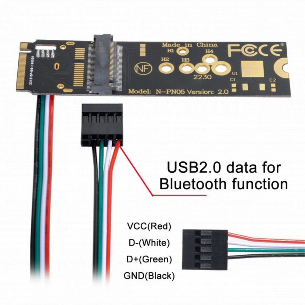 Chenyang Wireless NGFF A/E-Key WiFi Card to M.2 NGFF Key-M NVME SSD Adapter for AX200 Wifi 6 Bluetooth 5.1 EP-002