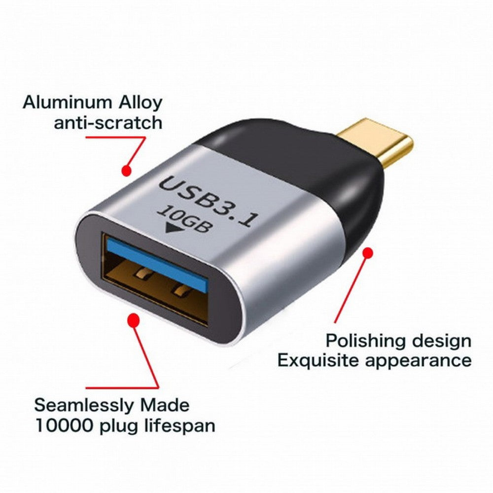 Chenyang USB 3.1 Type C Male Host to USB3.0 Type A Female OTG Data 10Gbps Adapter for Laptop Phone UC-220-OTG