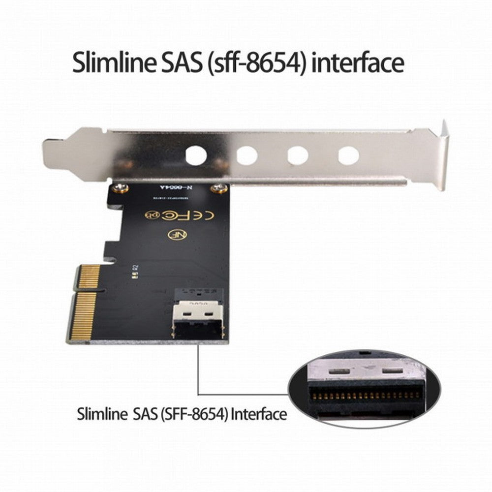 Chenyang PCI-E 4X to U.2 U2 Kit SFF-8639 to SFF-8654 Slimline SAS NVME PCIe SSD Adapter for Mainboard SF-025