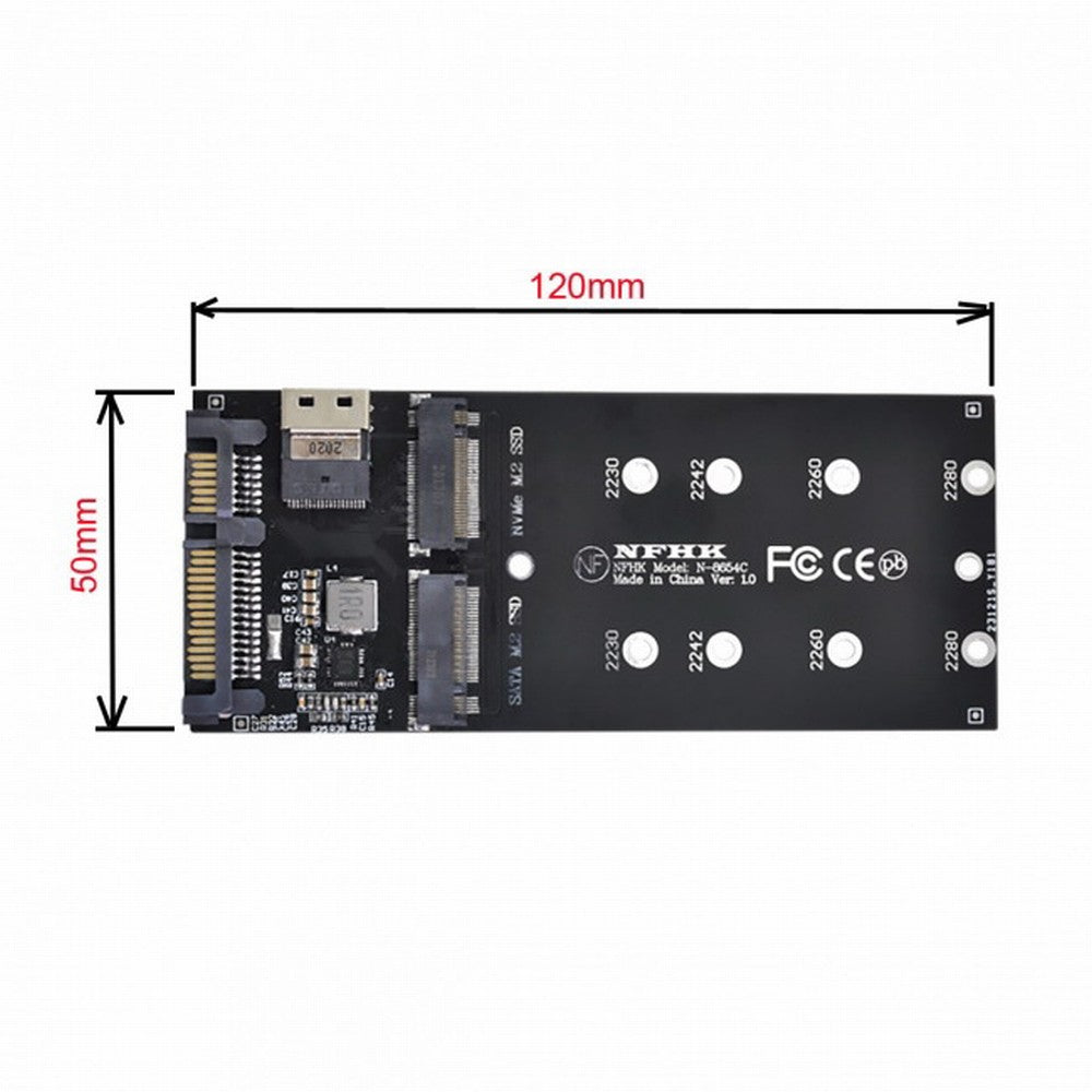 Chenyang SFF-8654 to U2 Kit NGFF M-Key to Slimline SAS NVME PCIe SSD SATA Adapter for Mainboard SF-016